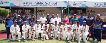 Aster Public School won the Mrs. Anguri Devi Smriti Cricket Tournament Trophy in a thrilling match