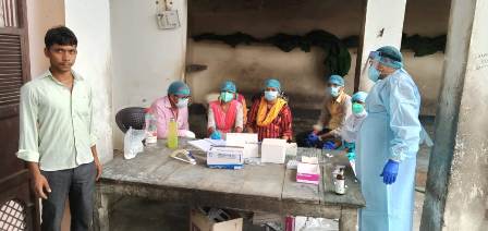 कोरोन जांच शिविर में मिले पांच संक्रमित