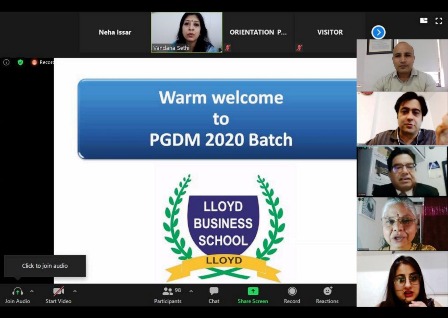 LLOYD BUSINESS SCHOOL IN ORIENTATION & INDUCTION PROGRAM FOR PGDM (XI Batch)