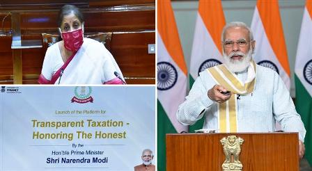 Prime Minister, Shri Narendra Modi launches the platform for “Transparent Taxation -Honoring the Honest”, through video conferencing,