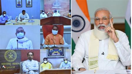 प्रधानमंत्री ने बाढ़ की स्थिति की समीक्षा करने के लिए छह राज्‍यों के मुख्‍यमंत्रियों के साथ की बैठक