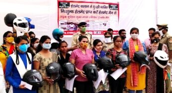 महिला का चालान होने पर हेलमेट मैन 5 लाख का देंगे दुर्घटन बीमा