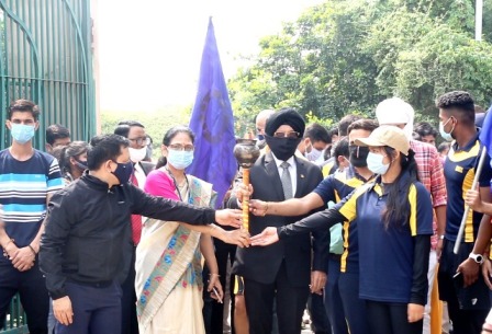 Grand welcome to the torch of the organization at Amity University Greater Noida Campus