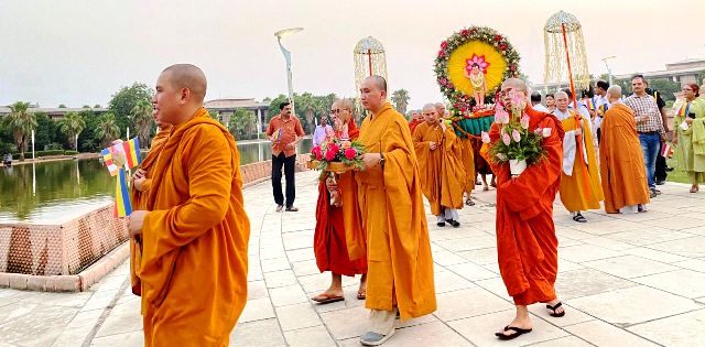 Foreign students of Buddhist Studies Department celebrated Buddha Purnima with gaiety in GBU