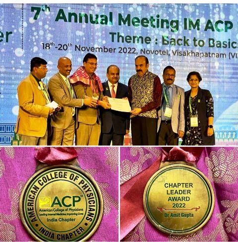 Dr. Amit Gupta received the Chapter Leader Award for his excellent work in the field of medicine.