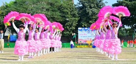 Children gave charming stars in the annual sports function at Holi Public School.