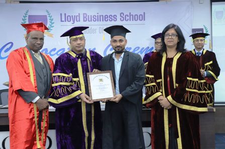 Degrees awarded to students at the convocation ceremony of PGDM 2022-24 batch of Lloyd Business School