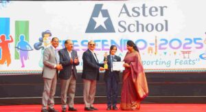 Children gave a wonderful performance in the annual sports and cultural festival of Aster School...President of the institute boosted their enthusiasm.