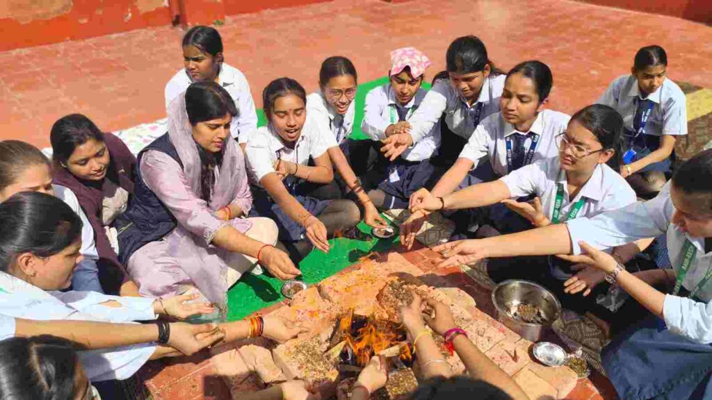 Parents showed enthusiasm in havan-puja and sports competition for the success of children appearing in board exams.