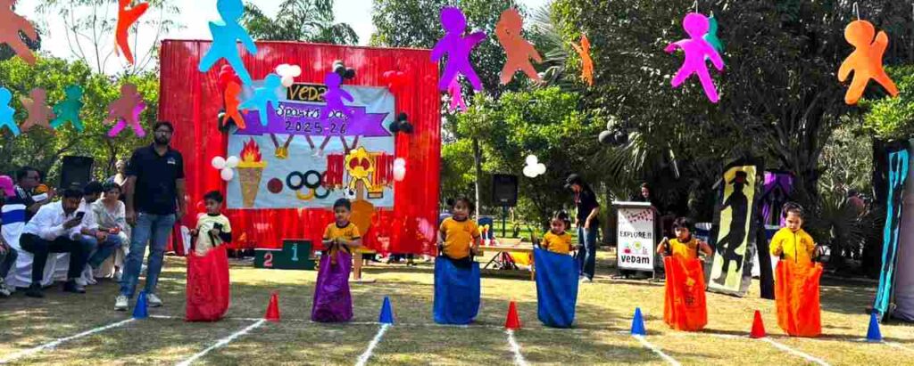Annual sports festival was organised at Vedam Play School, BJP District President encouraged the children.