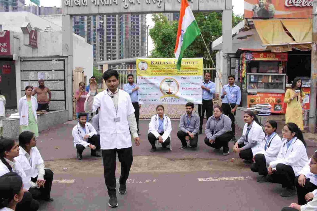 Kailash Institute of Nursing and Paramedical Sciences organised a health awareness rally on World Health Day.