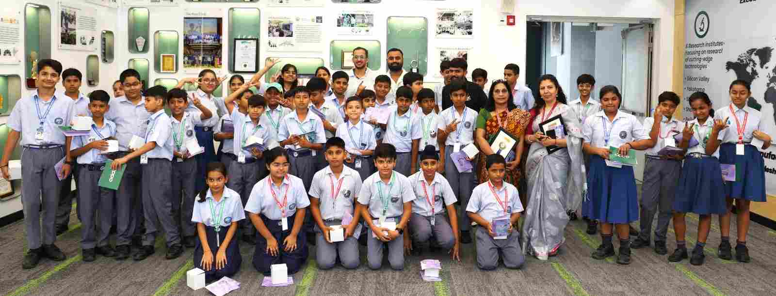 Students of Greater Noida World School took an educational tour of the Oppo manufacturing plant.