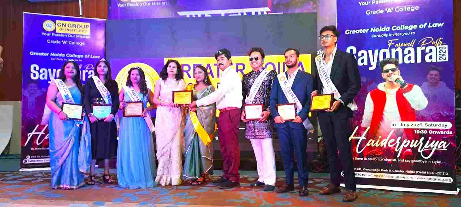 Students were given farewell at Greater Noida College of Law, Chairman boosted the morale of the students.