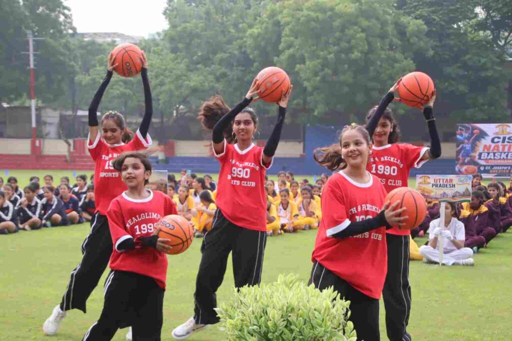 Players from across the country participated in the CISCE National Basketball Championship at St. Joseph's School. The competition began with a colorful cultural program.