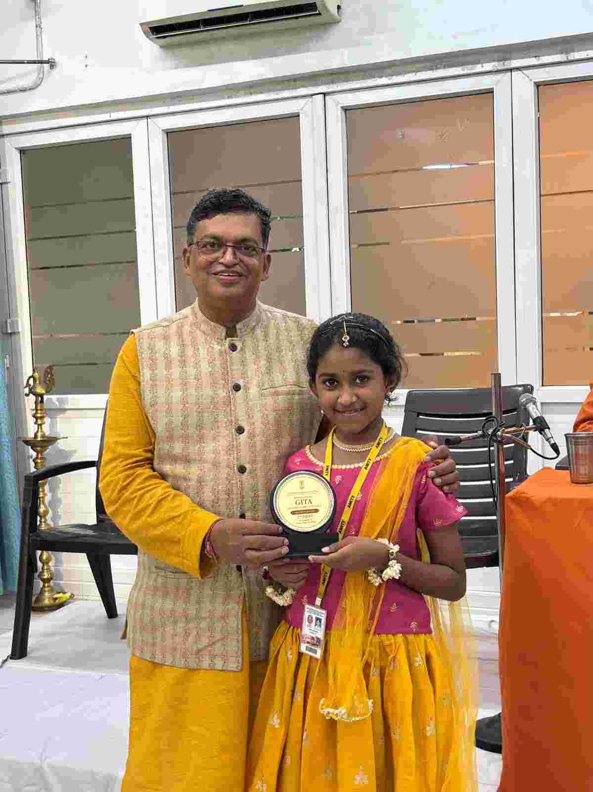 Around 2300 students from 24 schools participated in the International Geeta Chanting Competition at the school level.