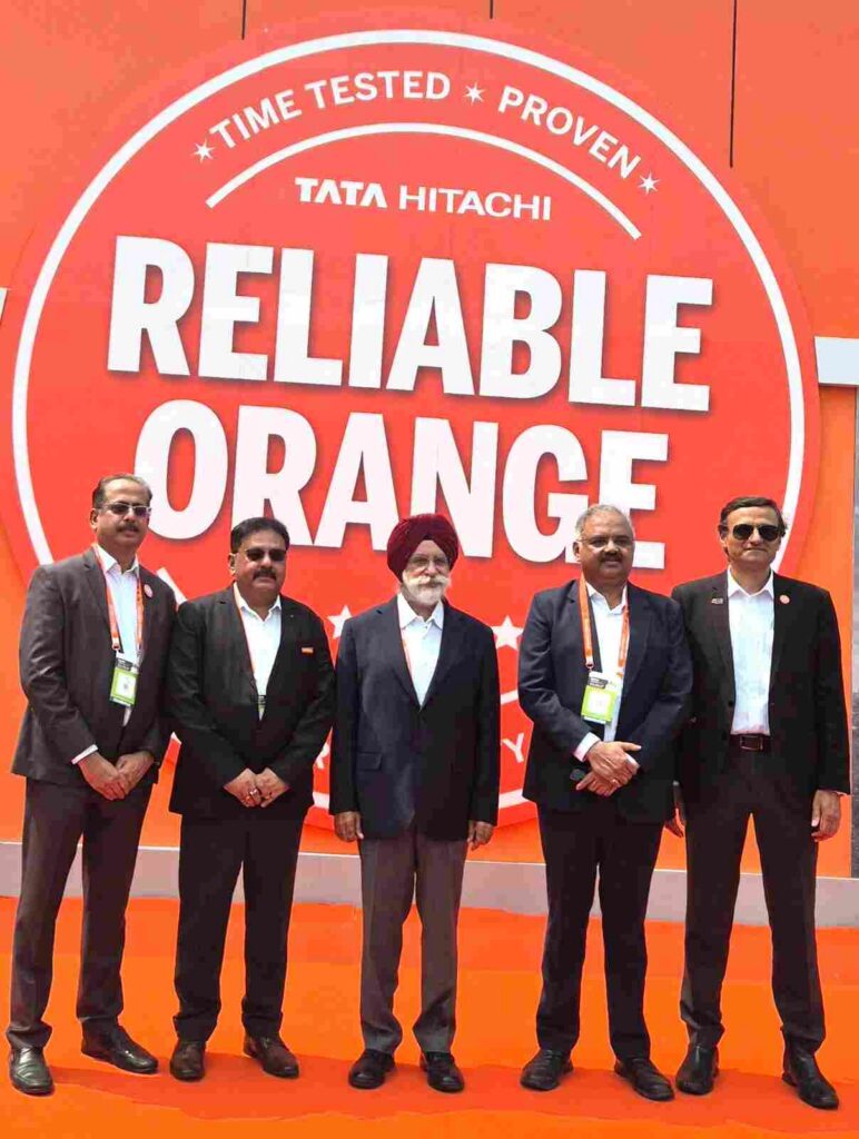 Tata Hitachi showcased next-gen construction solutions at Bauma Conexpo India 2026; machines and models displayed.