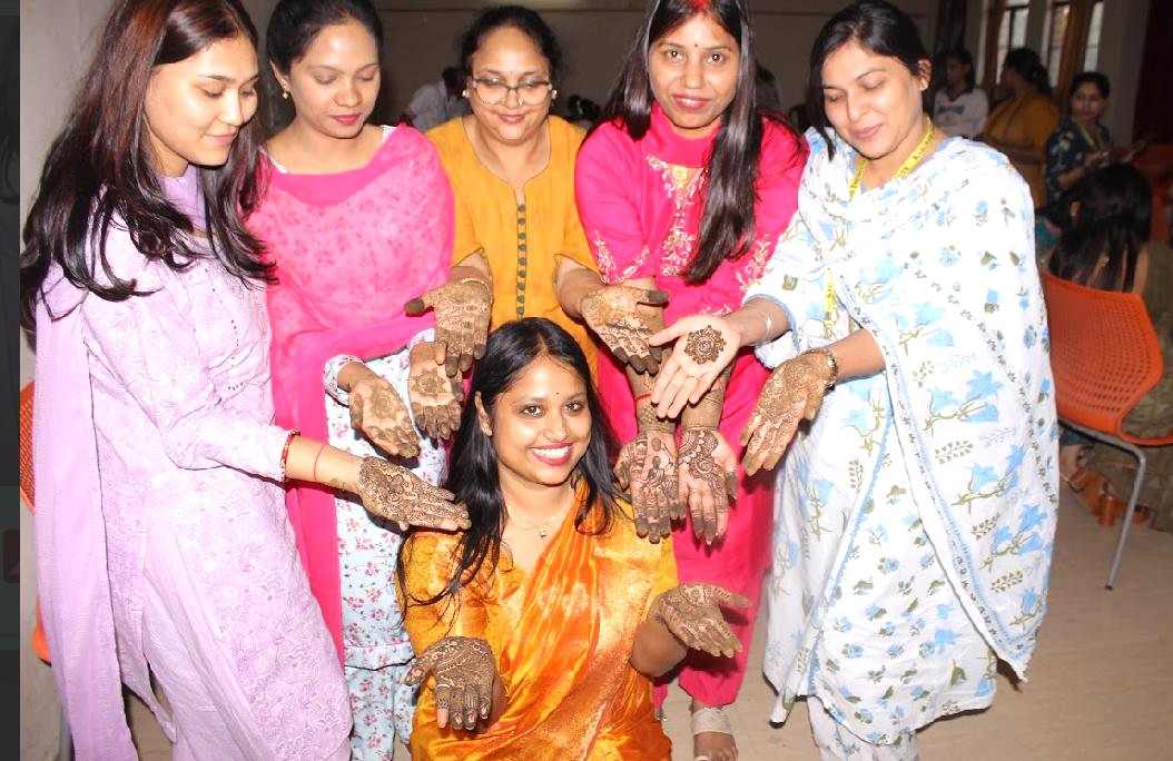 Kailash Institute organised a special Mehndi programme for women faculty and faculty members on Karwa Chauth.