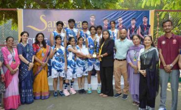 The winning players who performed exceptionally well in the inter-house basketball competition were honored at Samsara Vidyalaya.